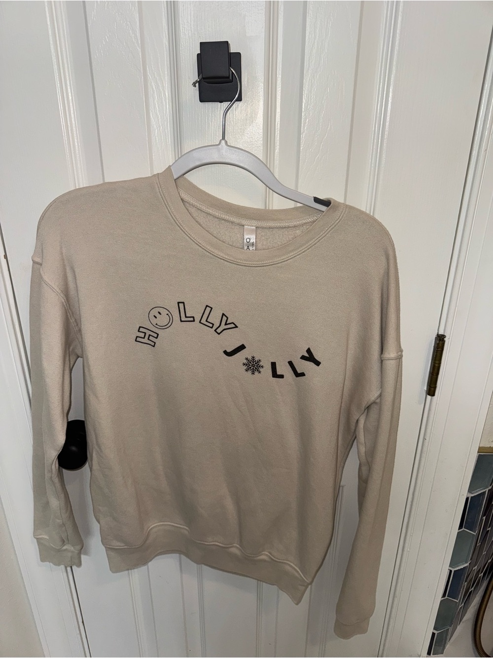Holly Jolly Graphic Crewneck Sweatshirt - Beige